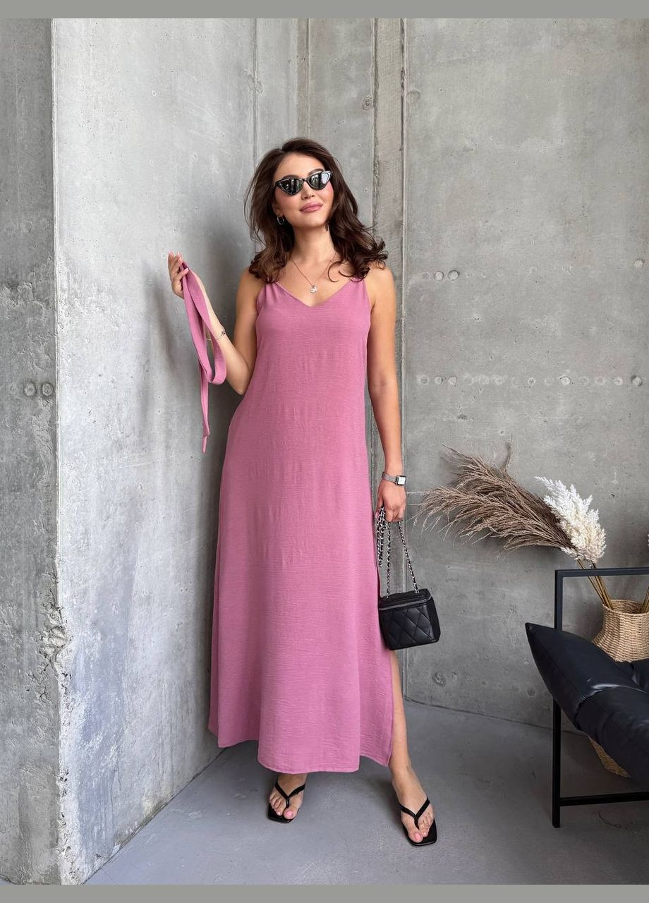 Розовое платье-сарафан No Brand