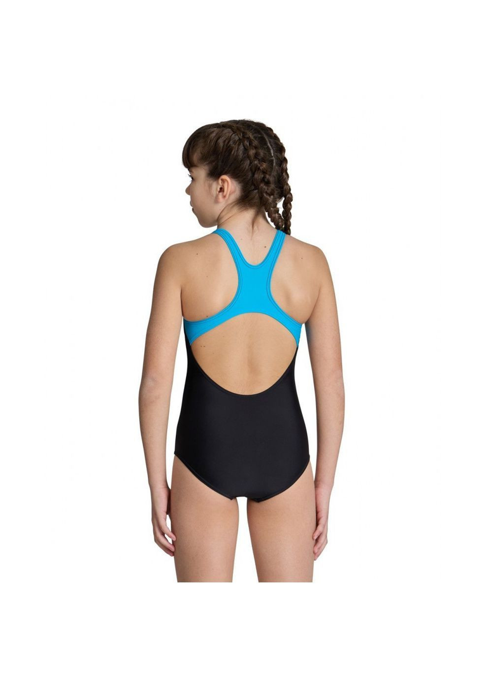 Комбинированный демисезонный купальник закрытый для девочек multi pixels swimsuit swim pro черный, синий, голубой Arena