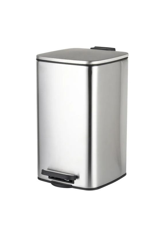 Відро для сміття з плавним закриттям квадратне Kubix-TC0108 SS Color 8л колір нержавійка (ZX5891) Zerix (341331746)