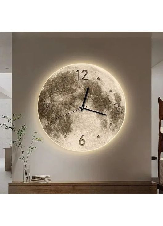 Настенные часы с LED подсветкой в форме Луны (N746) No Brand (361161900)