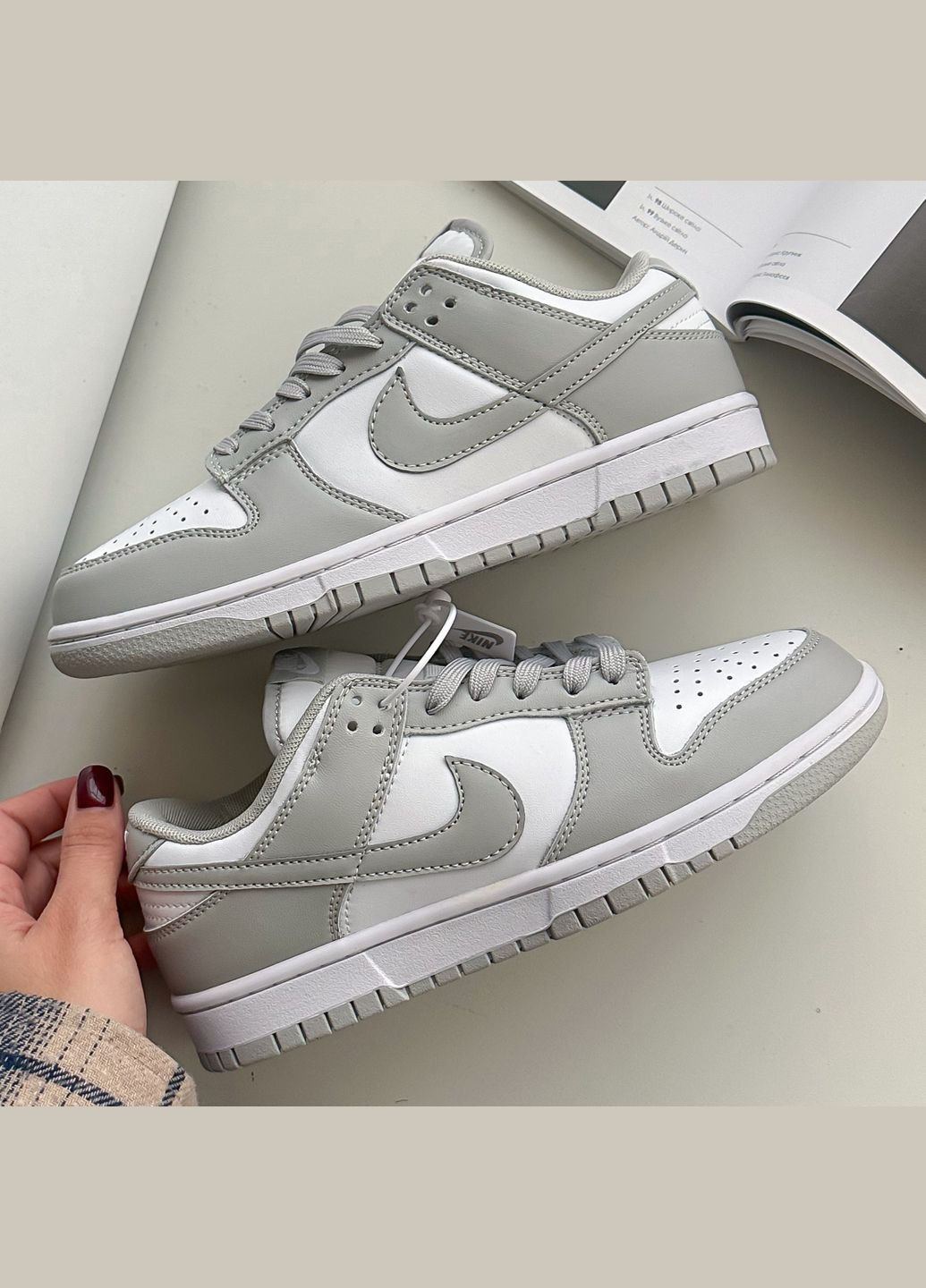 Кросівки жіночі і чоловічі Nike SB Dunk Low White Grey | Найк СБ Данк сірі No Brand сірі демісезони (347640463)