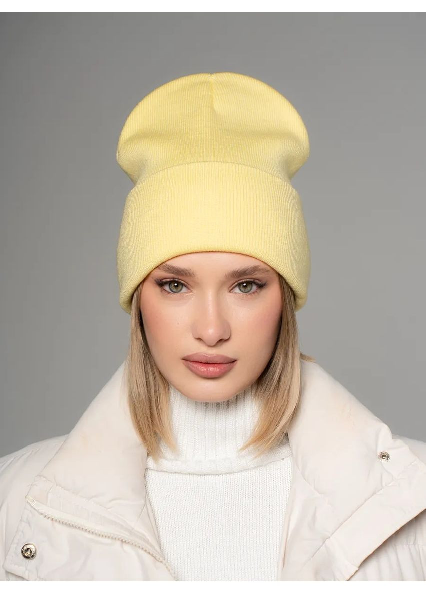 Молодежная двухслойная шапка бини лонг No Brand Шапка біні лонг лопата (362411557)