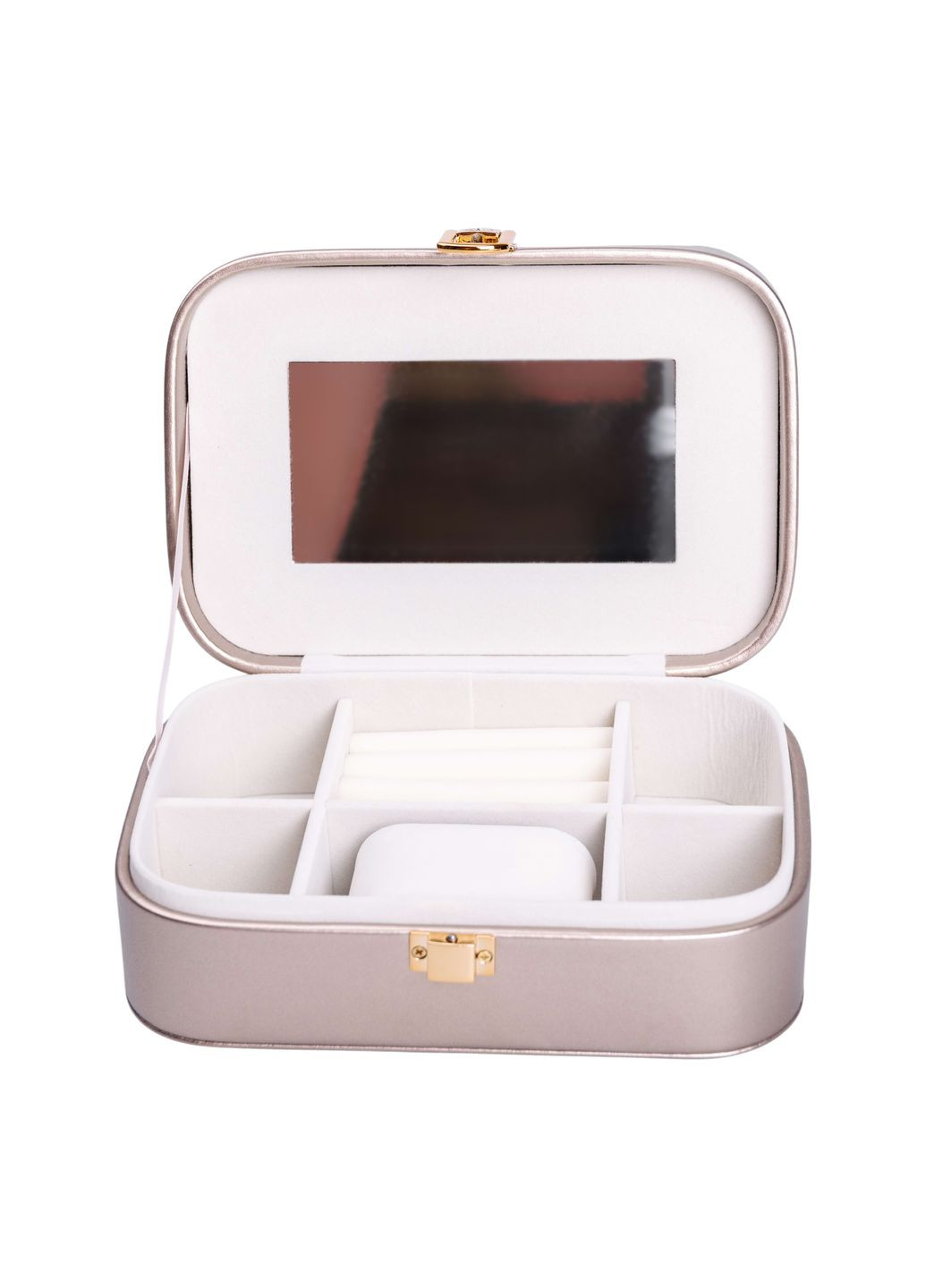 Ящик-органайзер для украшений с накидным замком 20х14х7 см, серебряный Yiwu (328440346)