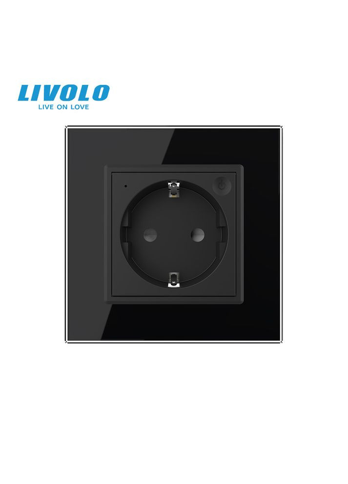 Радиоуправляемая (дистанционная) розетка с пультом, чёрная, с заземлением и защитными шторками, управление со смартфона, Livolo (371777498)