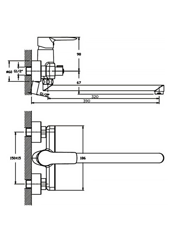 Змішувач для ванни Columbia 006 (HB0039) Haiba (322004675)