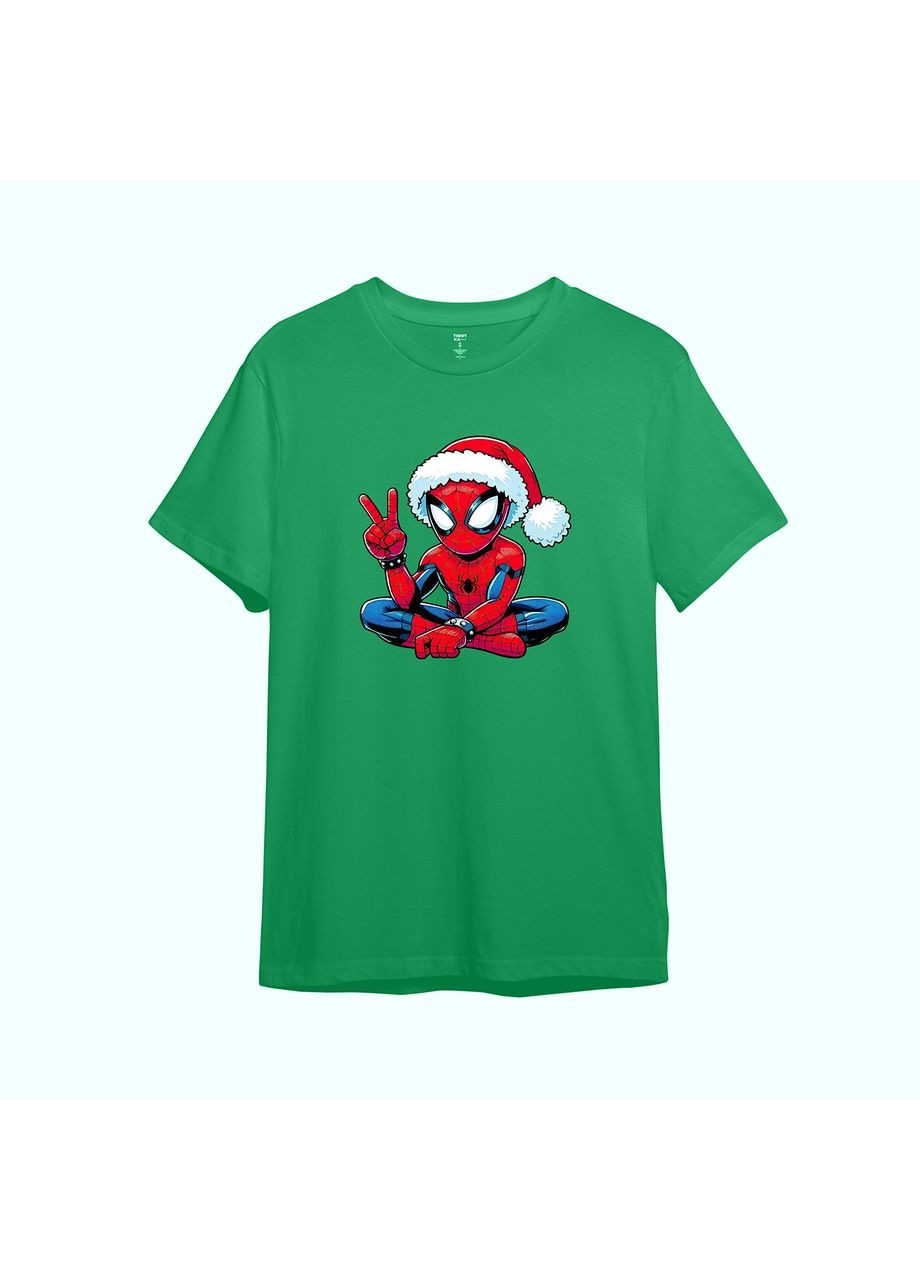 Зелена демісезонна дитяча новорічна футболка з принтом "павуча місія". spiderman (10790223035) ТiШОТКА