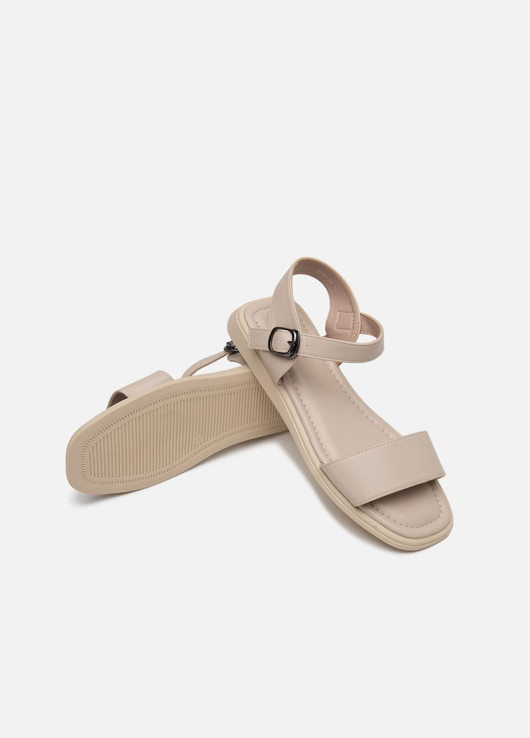 Жіночі босоніжки на пласкій підошв колір бежевий ЦБ-00237858 Yuki (294720234)