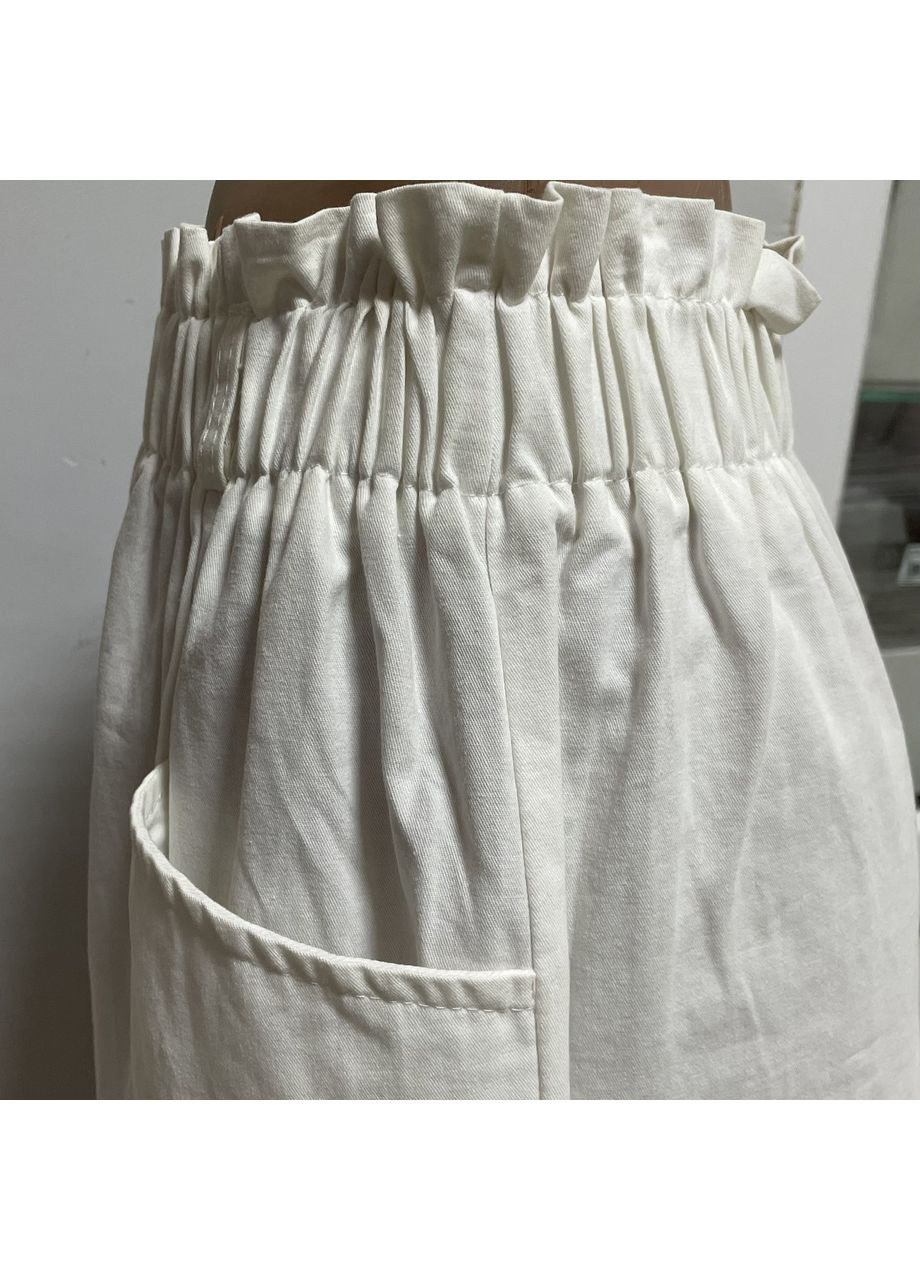 Шорти жіночі бавовна на гумці кишені легкі S білі No Brand (361137440)