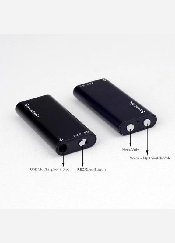 Мініатюрний диктофон з активацією голосом 200 (GS-R01s), 8 Гб, Mp3, VOX, 8 годин запису (100301) Savetek (321960281)