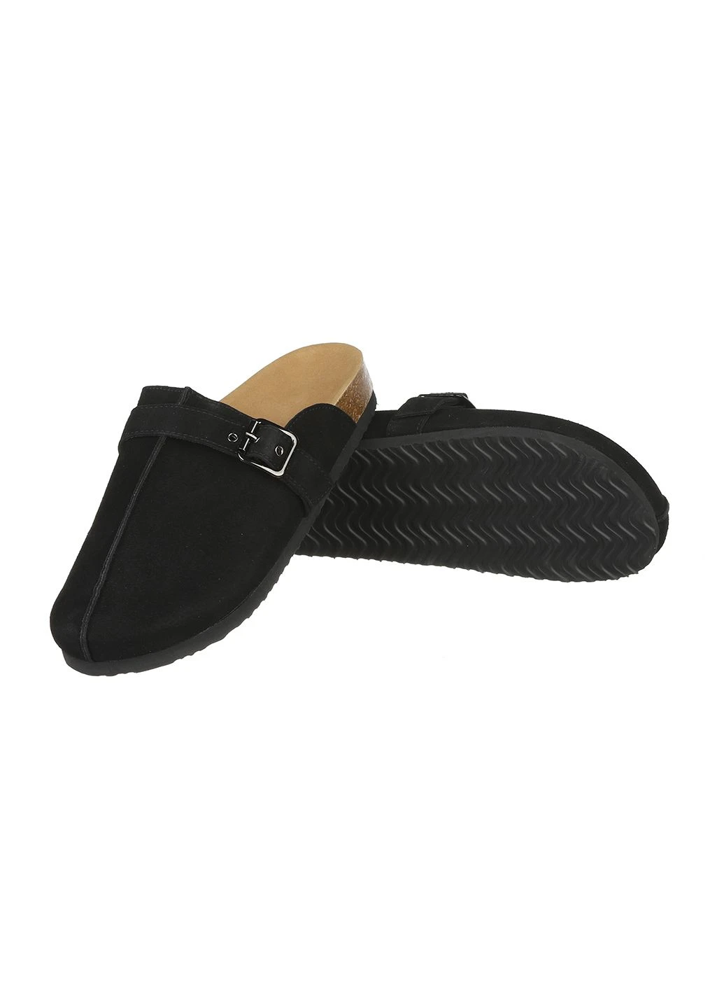 Черные женские шлепанцы из замши d95-8 Meideli