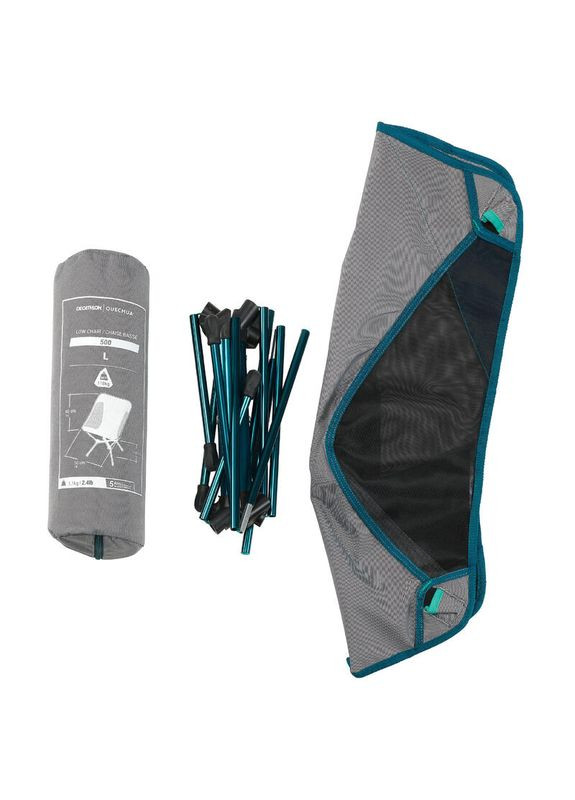 Складане Крісло Для Кемпінгу (Пікніка) до 110кг Висота 25см Сіре Quechua (335052846)