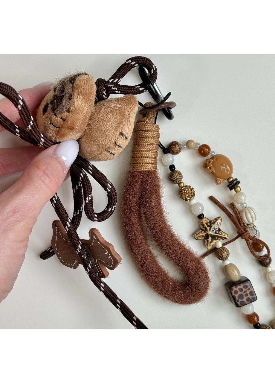 Брелок з м'якою іграшкою кішечкою та декоративними шнурами B&S (368827054)