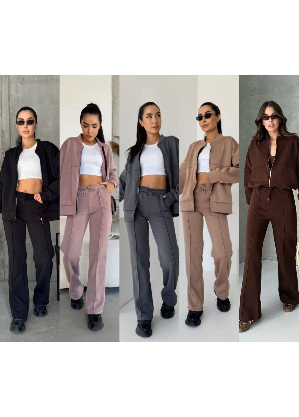 Костюм жіночий теплий штани палаццо і кофта без капюшона. В стилі зара No Brand (362244486)