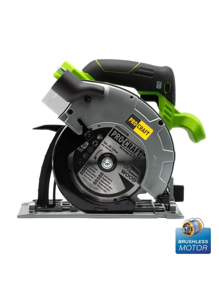 Акумуляторна дискова пила PCA24 — 20 В, 165 мм, безщіткова, без АКБ і ЗП ProCraft (372296034)