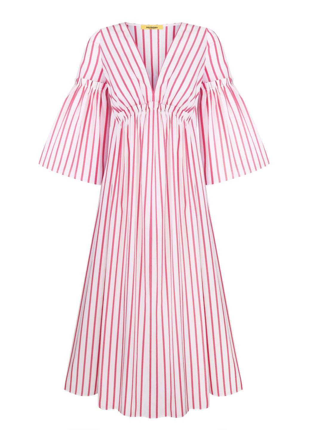 Розовое полосатое хлопковое платье марлен Dolcedonna