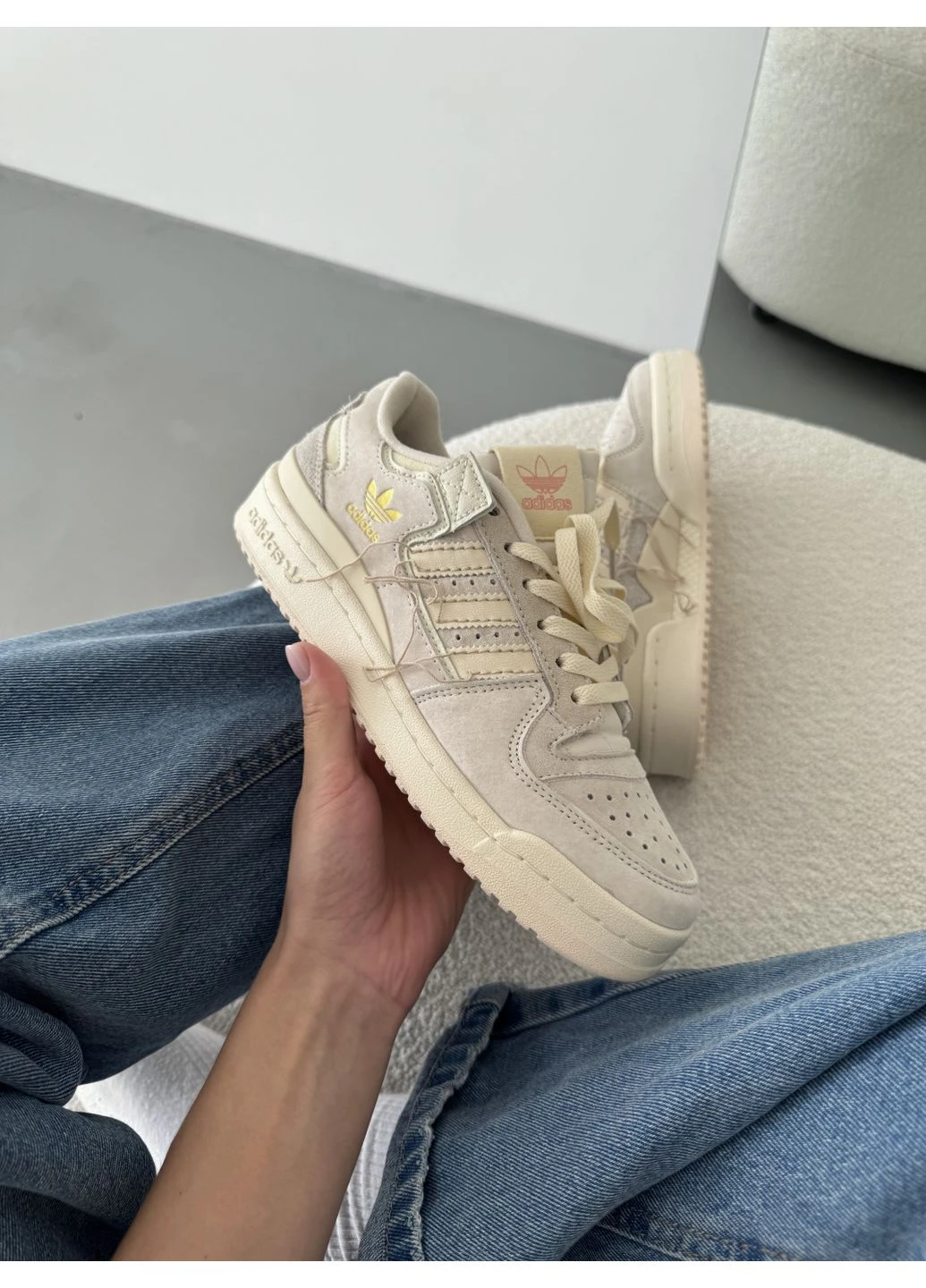 КРОСІВКИ ЖІНОЧІ ADIDAS FORUM 84 LOW PREMIUM BEIGE АДІДАС ФОРУМ 84 No Brand бежеві демісезони (369389604)