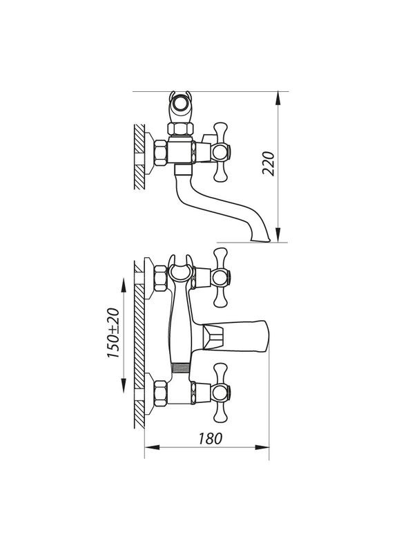 Змішувач для ванни DAK 722 (ZX3035) Zerix (322004653)