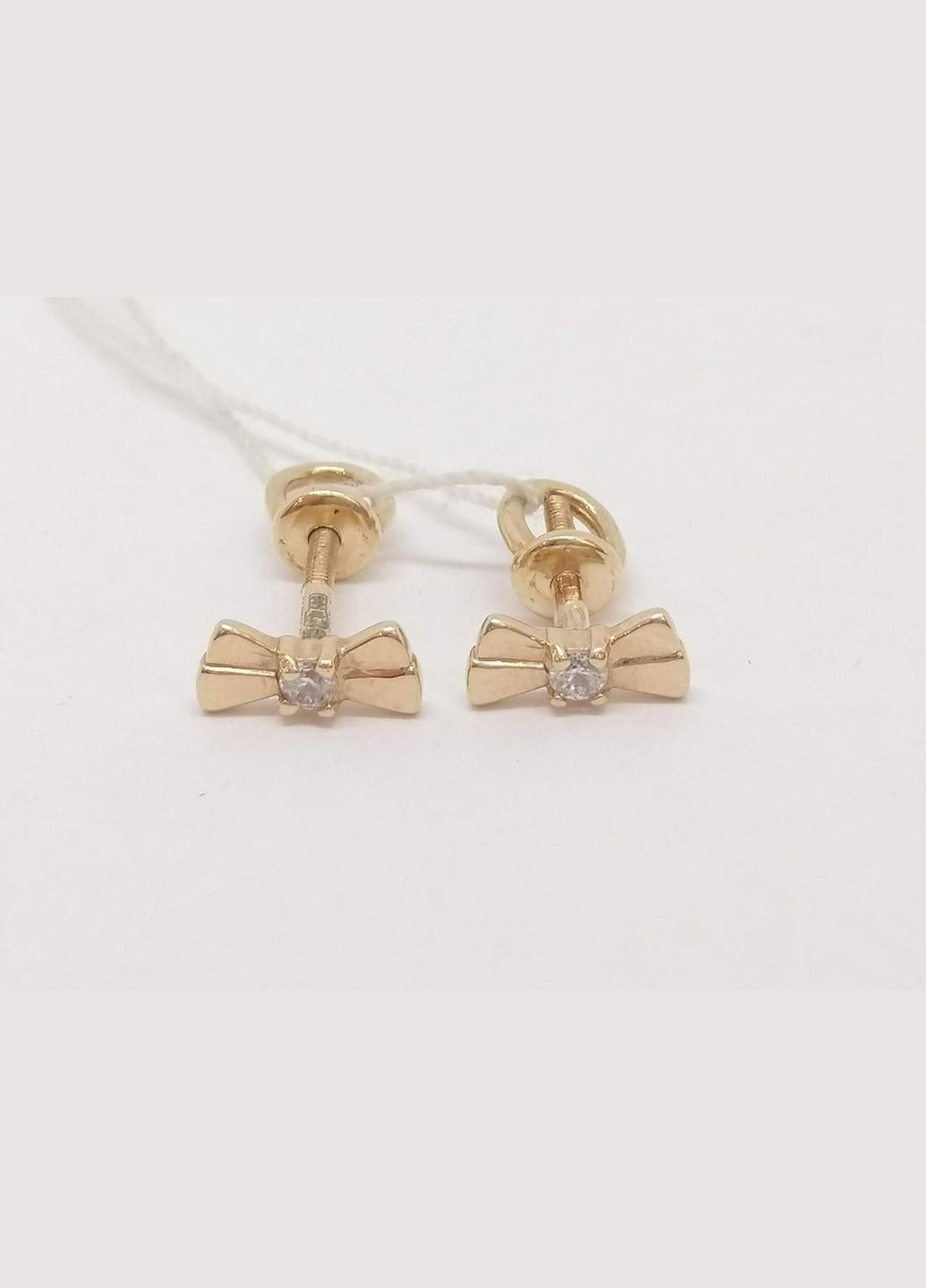 Золотые серьги-пуссеты с фианитами. 131079 Родинні коштовності (272797542)