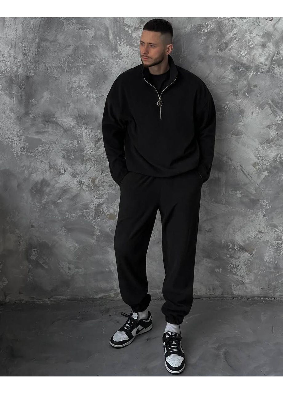 Чорний зимній термо костюми з щільного флісу – максимум тепла та стилю! брючний queensleep_7km 077 M