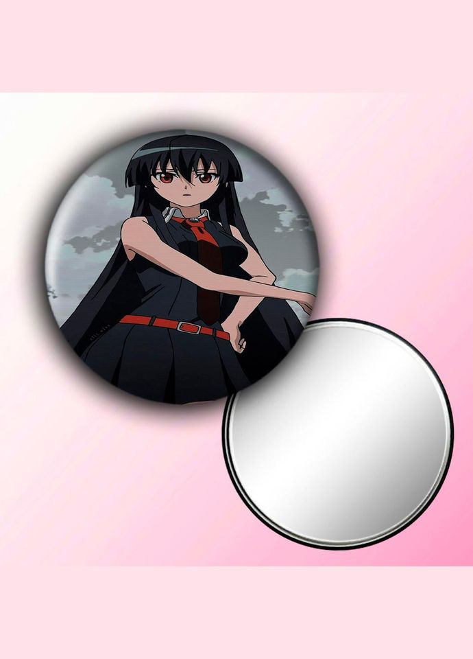 Дзеркальце косметичне кишенькове Аніме Вбивця акаме #0007 із малюнком круглий 56 мм No Brand (309159113)