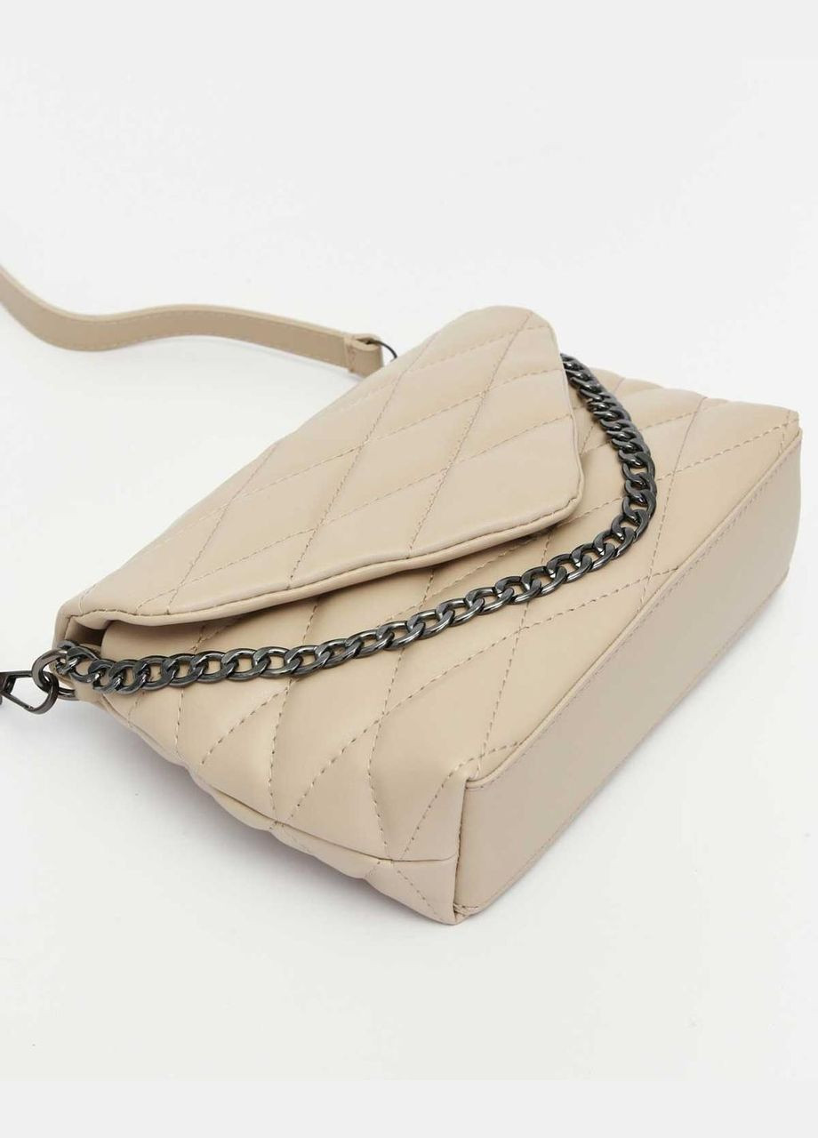 Стеганая женская сумка кросс-боди из экокожи бежевого цвета «Шейла» WeLassie (298571446)