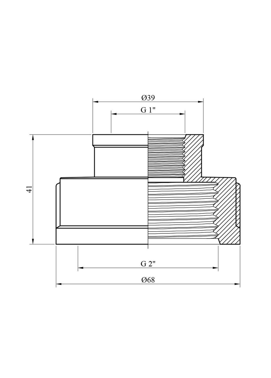 Муфта переходная усиленная 2"х1" ВВ никелированная НК0321-ВН Lexline (332957876)