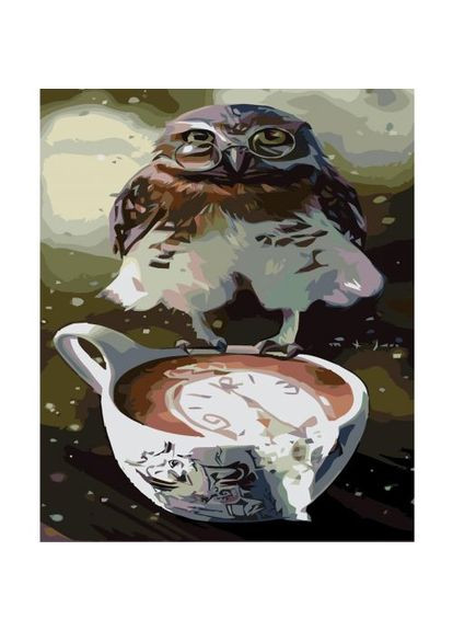 Картина за номерами "Сова і кава" ★★★ Оптифрост (361421292)