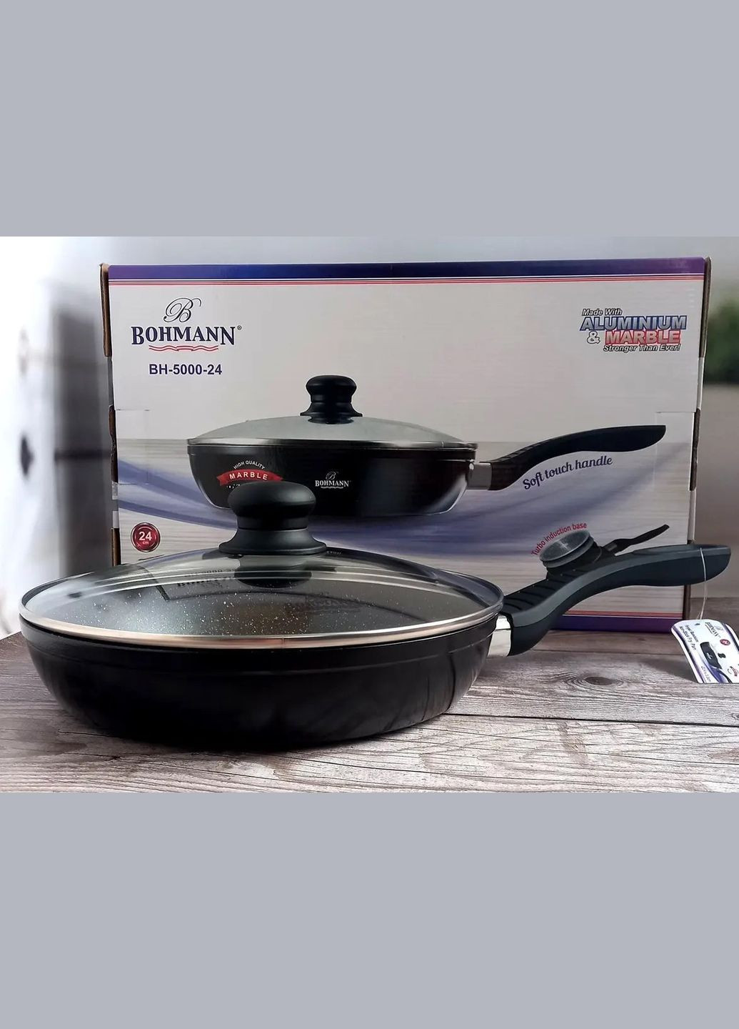 Качественная сковорода с антипригарным покрытием 26 см 5000-26-MRB сковорода для жарки с толстым дном Bohmann (316475812)