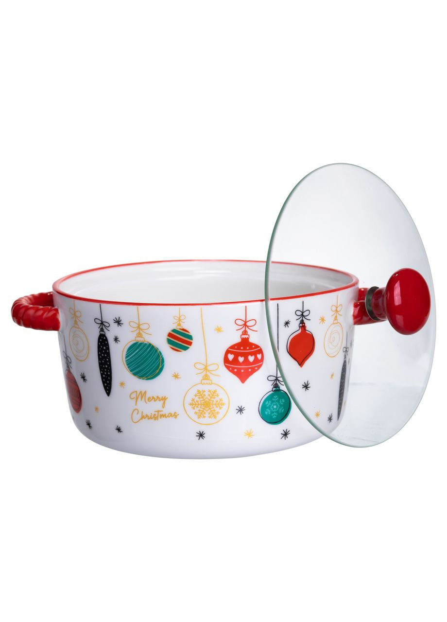 Супниця порцелянова Merry Christmas новорічна 800 (мл) з кришкою FM-CS-9B Yiwu (370801121)