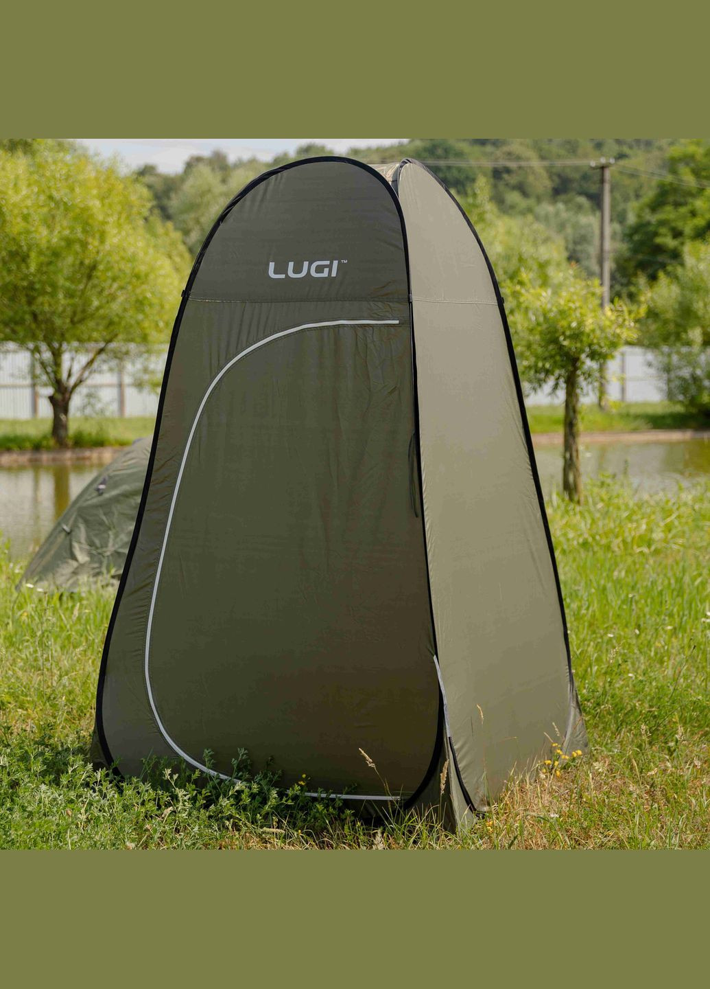 Палатка душ-туалет автоматическая 120*120*190 см, армейская зеленая LUGI (341318739)