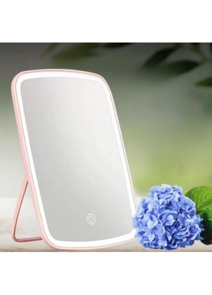 Дзеркало косметичне настільне Makeup Mirror 33 світлодіоди USB або батарейки Рожевий Salon Professional (364684906)