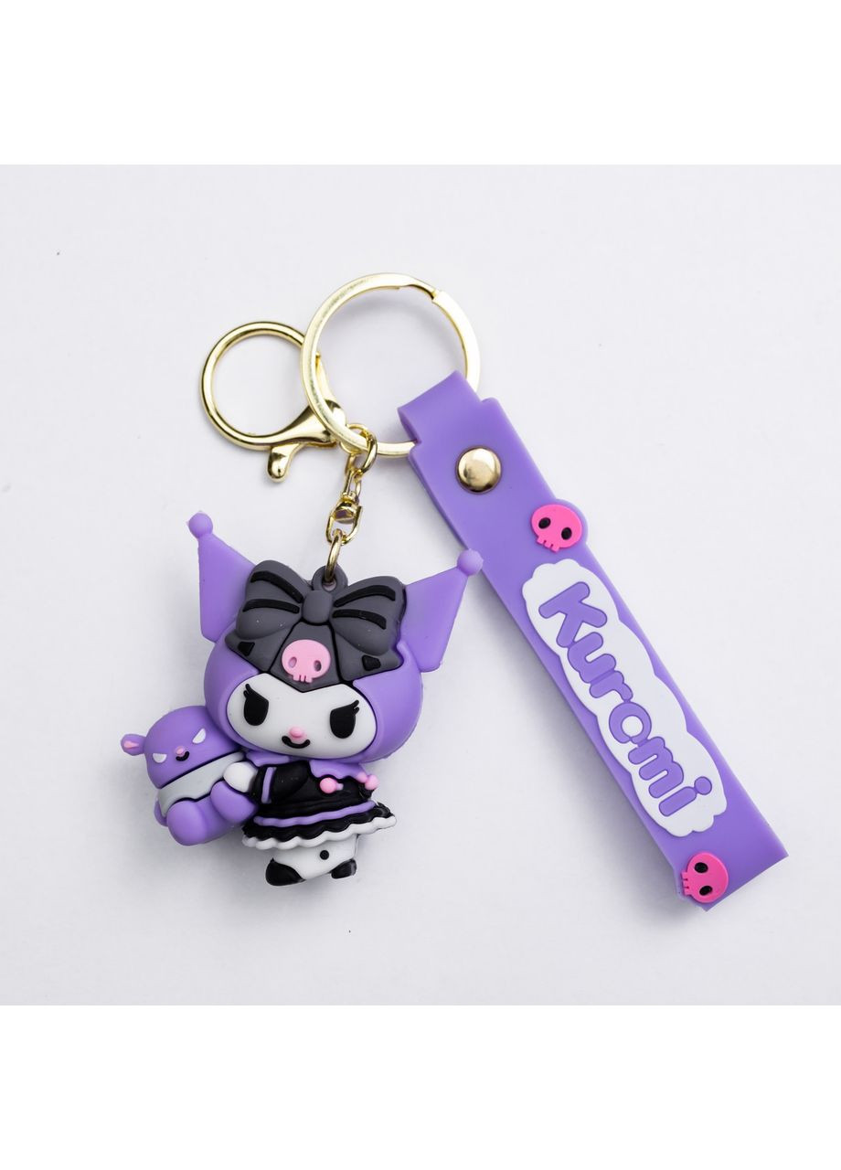 Дитячий брелок Kuromi 4,5×6 (см) для ключів, на сумку і рюкзак Фіолетовий HP-55-25V Yiwu (370800020)
