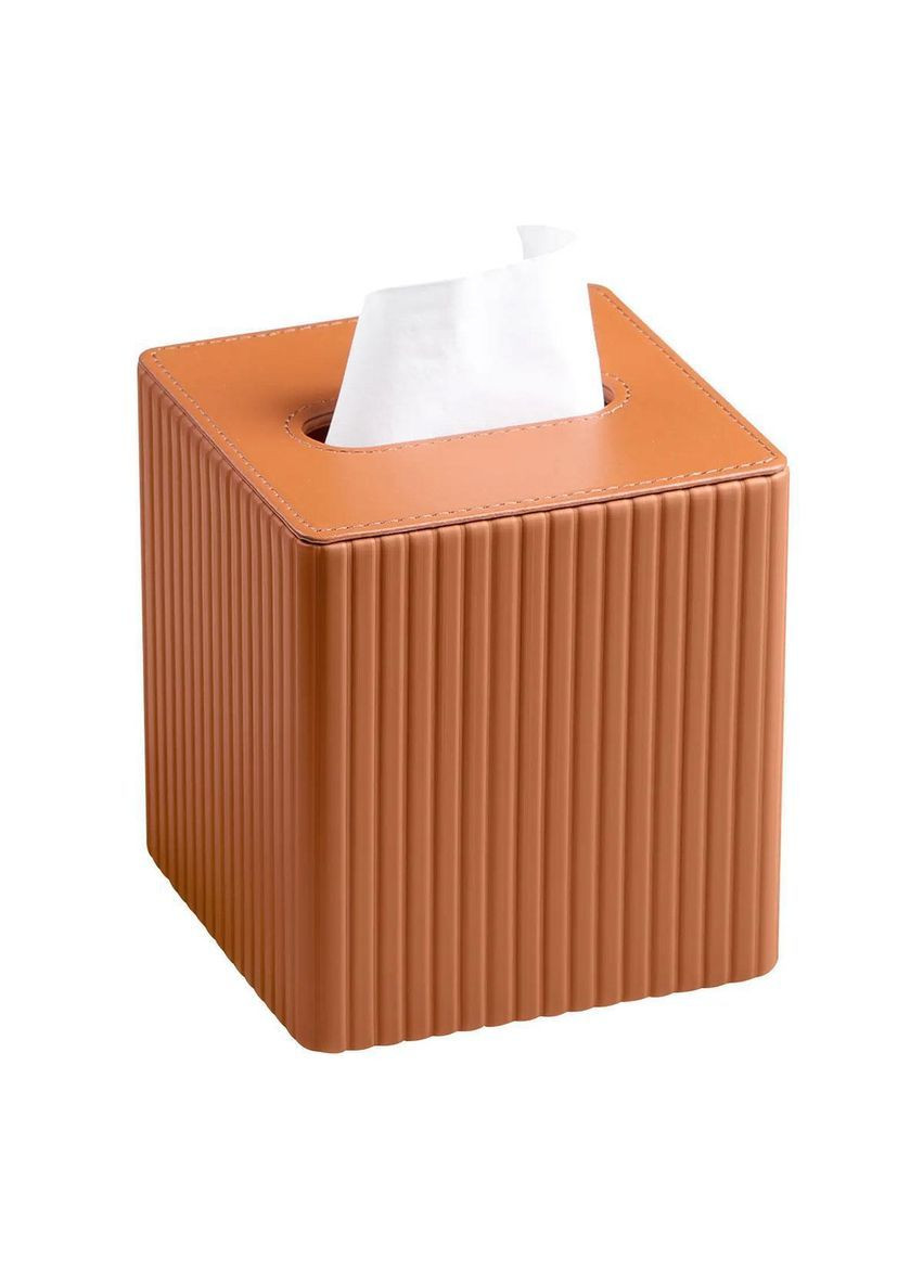 Серветниця з еко шкіри 13х13х14.5 см для кафе і ресторанів на стіл Коричнева HP-3-201BR No Brand (369966661)