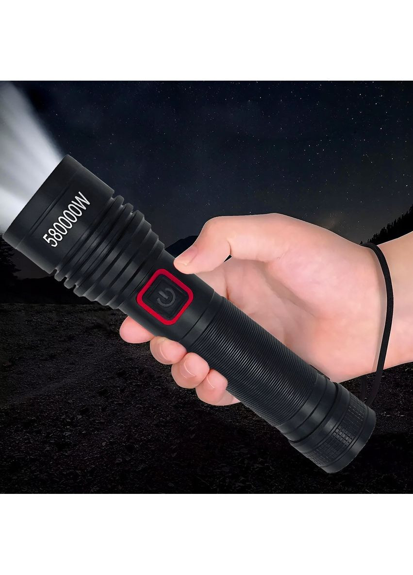 Ручний ліхтар акумуляторний 8800 мА·год BL-P02 P50, з USB/ Потужний ліхтарик із зумом X-Balog (371372302)