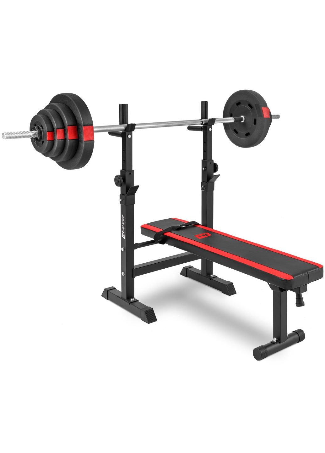 Набір Premium 39кг з лавою HS-1080 та штангою Hop-Sport (304266996)