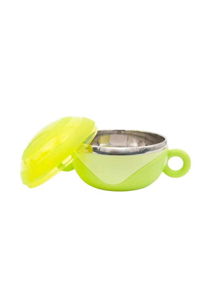 Тарелка глубокая с крышкой и ручками 6092 из нержавеющей стали No Brand (339778967)