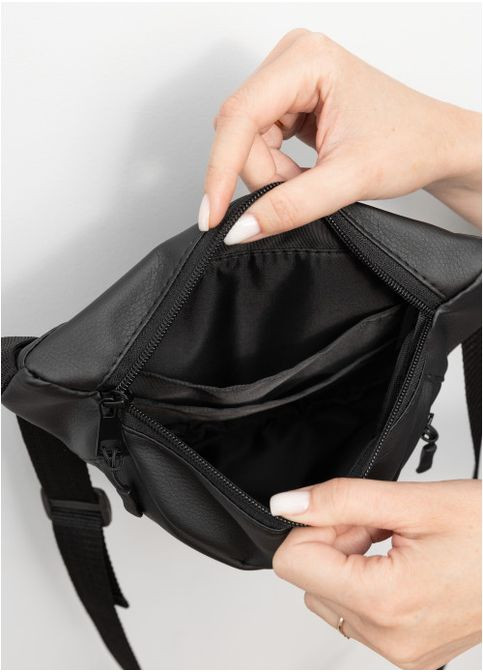 Женская сумка бананка на пояс из экокожи Черная (777024815) Sambag (361244767)