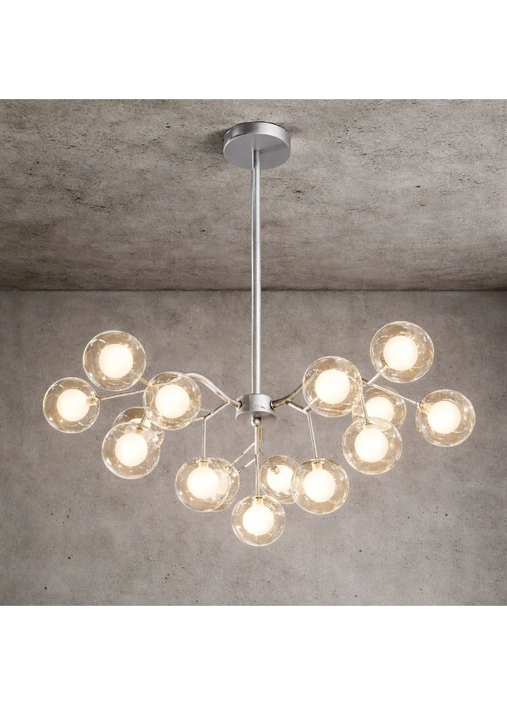Люстра стельова Світлячок 18 ламп хром сатин No Brand (398901922)