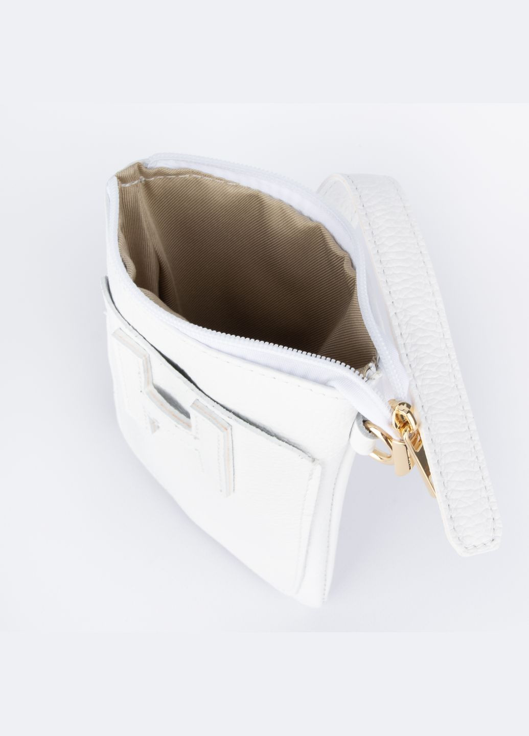 Женская мини-сумка VC 03996 из натуральной кожи флотар белая Virginia Conti (335076730)