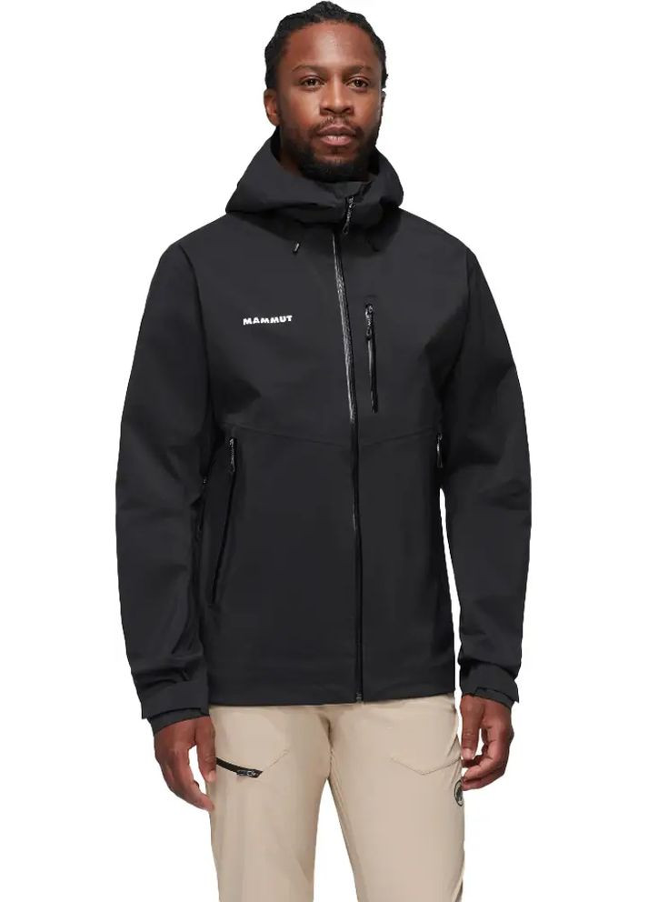 Черная демисезонная куртка alto guide hs hooded jacket m black Mammut