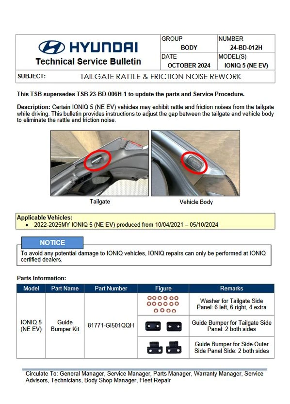 Ремкомплект кришки багажника ioniq 5 81771GI501FFF Hyundai (402819721)