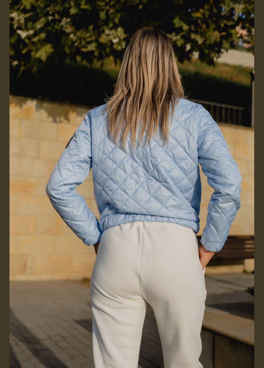 Голубая демисезонная женская куртка цвет бирюзовый New Trend