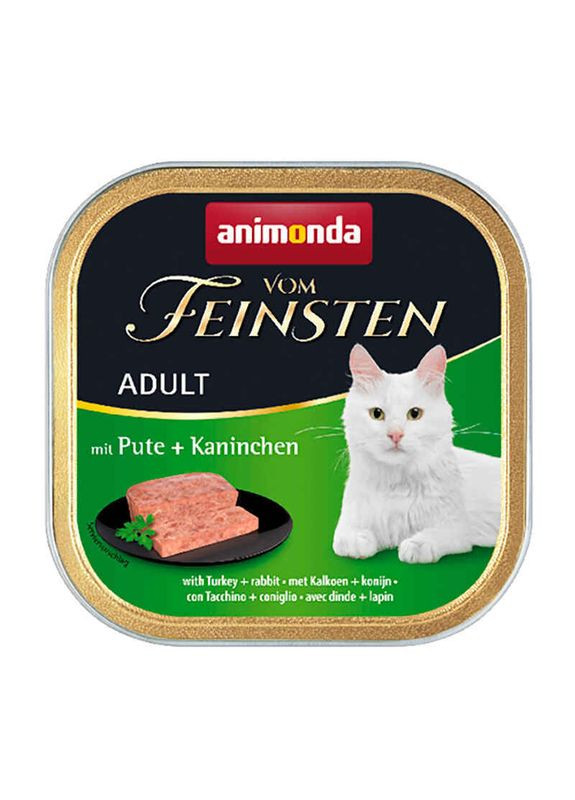 Влажный корм для кошек Vom Feinsten Adult Turkey+Rabbit 100г, с индейкой и кроликом Animonda (292114992)