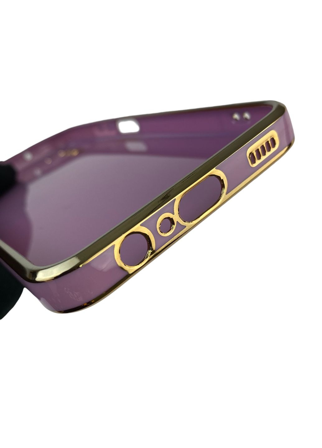 Чохол для Galaxy A03s (SM-A037F) з кільцем MagSafe із золотою окантовкою на самсунг а03с чорничний gs1 Samsung (366233906)