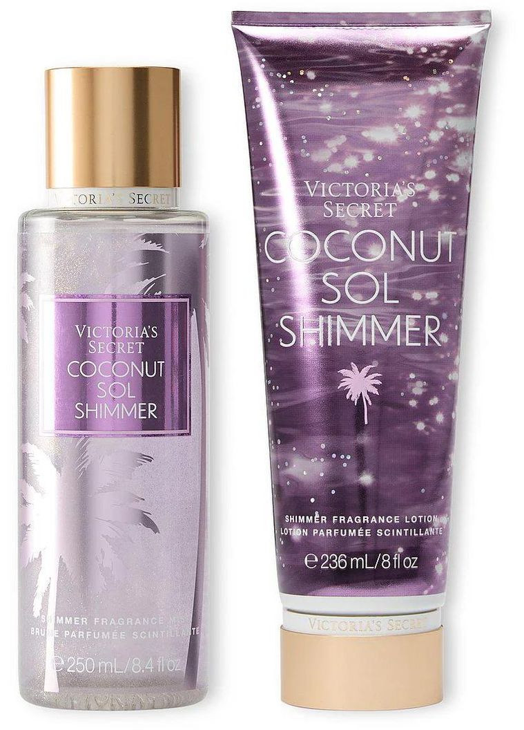 Набор: Спрей для тела и лосьон Coconut Sol Shimmer (Спрей 250 мл + Лосьон 236 мл) Victoria's Secret (349498684)