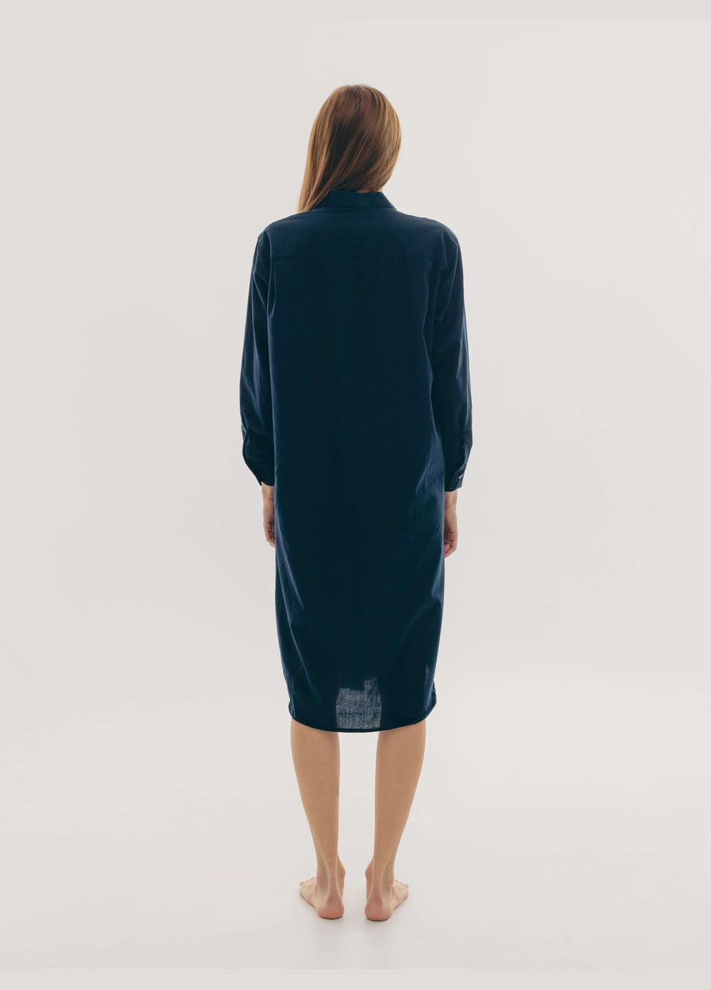 Синее повседневный платье-рубашка navy xs-s рубашка Leglo