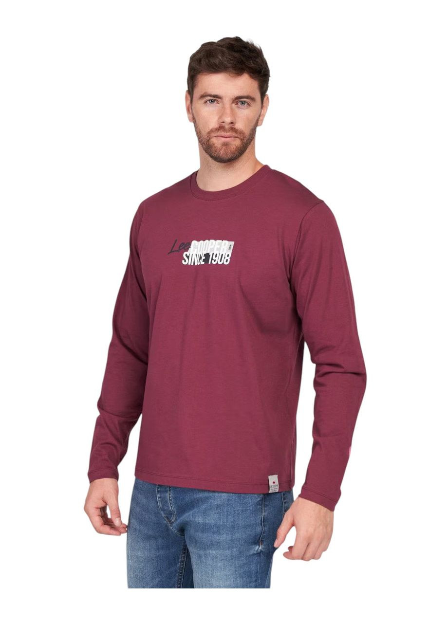 Бордовый лонгслив Lee Cooper