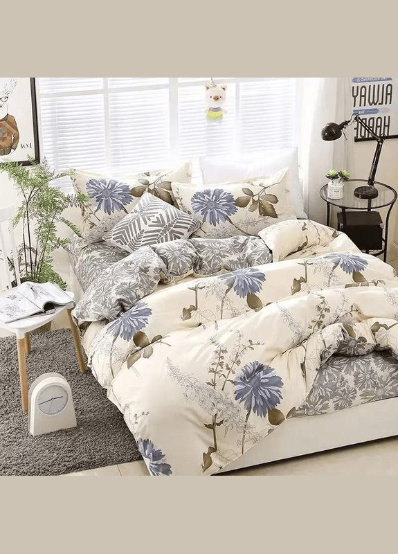 Постільна білизна бавовняна Еліс Двоспальна Простирадло на гумці 180x200х20 Бязь Біла 70 х 70 No Brand (322668435)