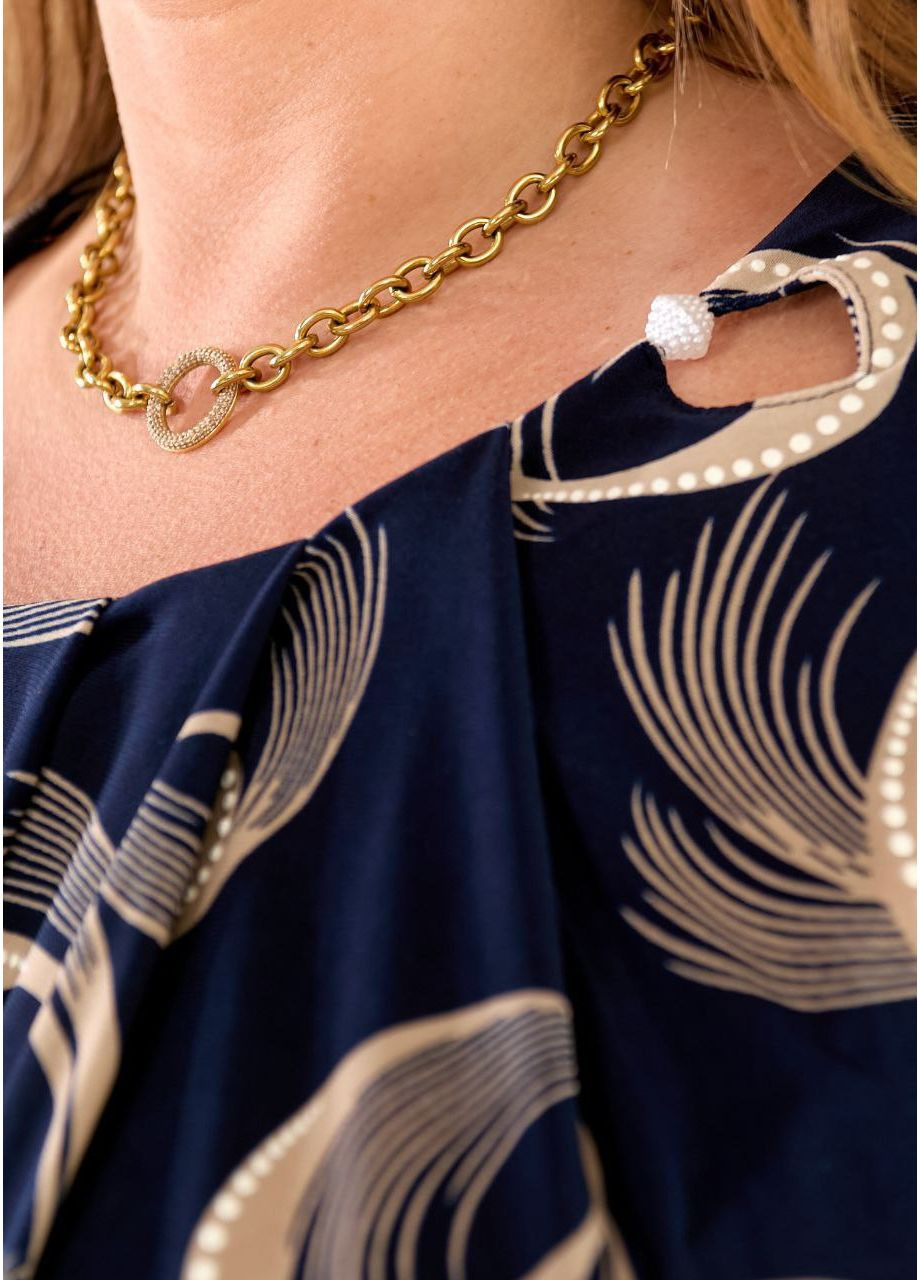 Синяя блузка женская батал Style Point