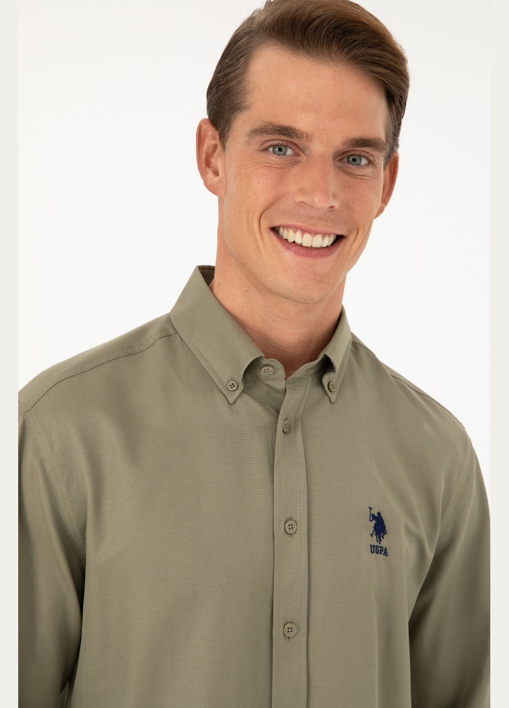 Оливковковая (хаки) рубашка U.S. Polo Assn.